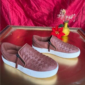 Not Rated Brown Woven Slip-On Sneakers